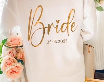 Personalized Bride Zip-Up Hoodie, Bride Zip Up Sweatshirt, Bride Hoodie, Bride Zip Up Sweatshirt, Bride Getting Ready Outfit, Bride Gift