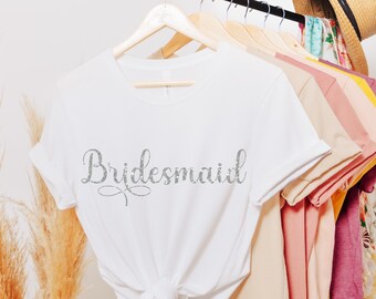 Glitter Bridesmaid Shirt, Bachelorette Party Bridal Tee, Bridesmaid Proposal Gift