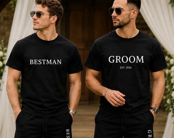 Custom Groom and Groomsmen Shirt and Short Set, Groomsmen Gifts, Bachelor Party Outfit, Best Man Matching Set, Wedding Weekend Outfit