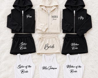 Bridal Party Bride & Bridesmaid Sweatsuit, Bridesmaid Pajamas, Getting Ready Outfit, Maid of Honor, Mother of Bride