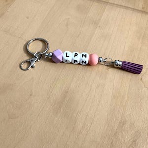 Nurse Keychain Personalized RN Nurse Beaded Keychains Graduation Gift ...