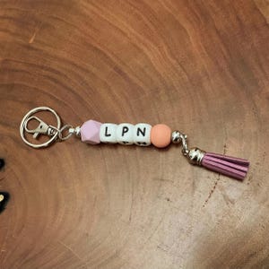 Nurse Keychain Personalized RN Nurse Beaded Keychains Graduation Gift ...