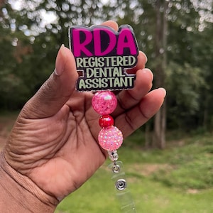 RDA Badge Reel Cute Tooth Dental Badge Reel Dental Assistant Student Gift For Orthodontist Badge Reel Dental Hygienic Retractable Badge Reel