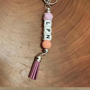 Nurse Keychain Personalized RN Nurse Beaded Keychains Graduation Gift ...