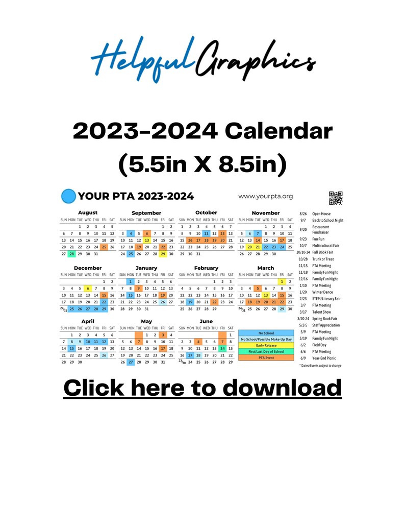 Editable 20232024 Calendar Back to School Teacher Calendar Etsy