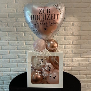 Regalo in contanti, matrimonio, regalo di nozze, scatola di palloncini, confezione di denaro, buono, regalo personalizzato in una scatola, scatola regalo, palloncino