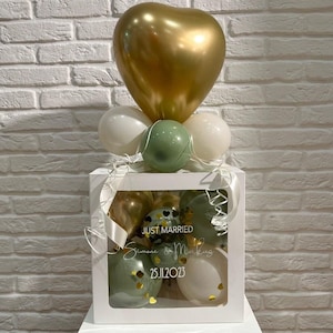 Geldgeschenk, Hochzeit, Hochzeitsgeschenk,  Ballonbox, Verpackung Geld, Gutschein, Personalisiertes Geschenk in der Box, Geschenkbox, DIY