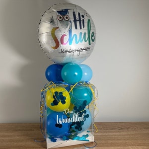 Inscription scolaire - cadeau en espèces - rentrée scolaire - écolier - cadeau personnalisé - boîte à ballons - coffret cadeau - idée cadeau - idée emballage