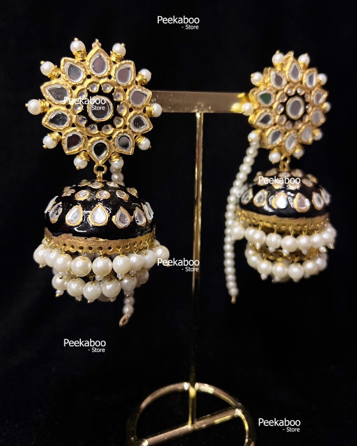 sahara jhumki gold plated kanchain earings