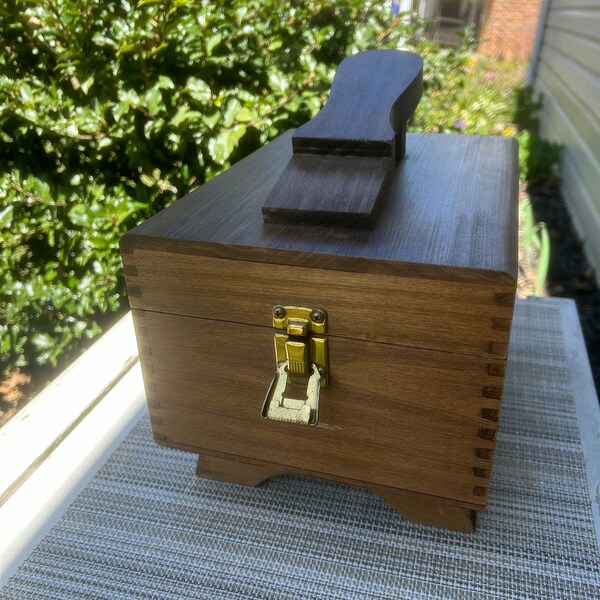 Walnut Stain Shoe Shine Wooden Box