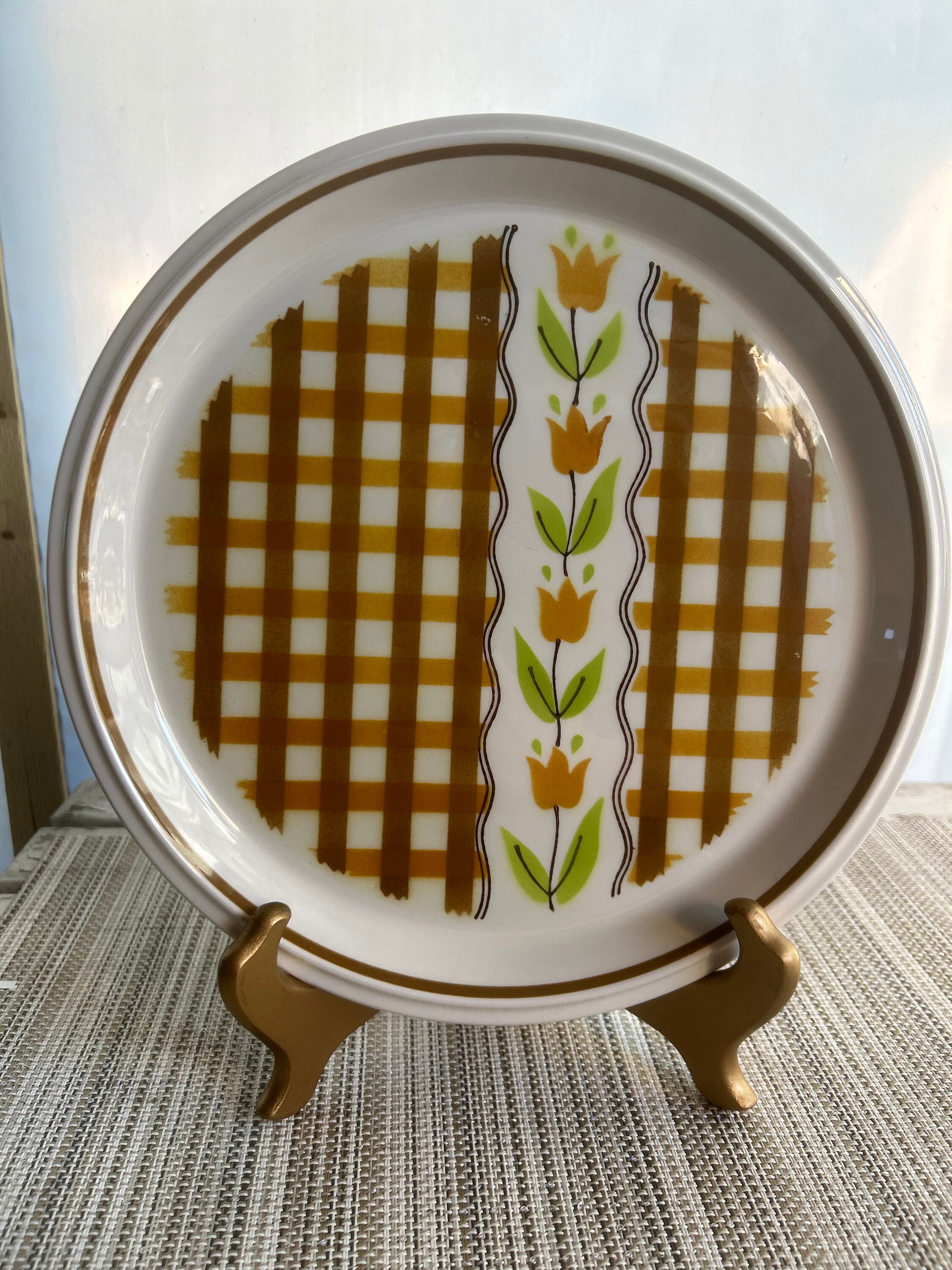 mikasa COUNTRY GINGHAM 食器セット Mikasa Country Gingham Pair of Vintage Plates - Etsy