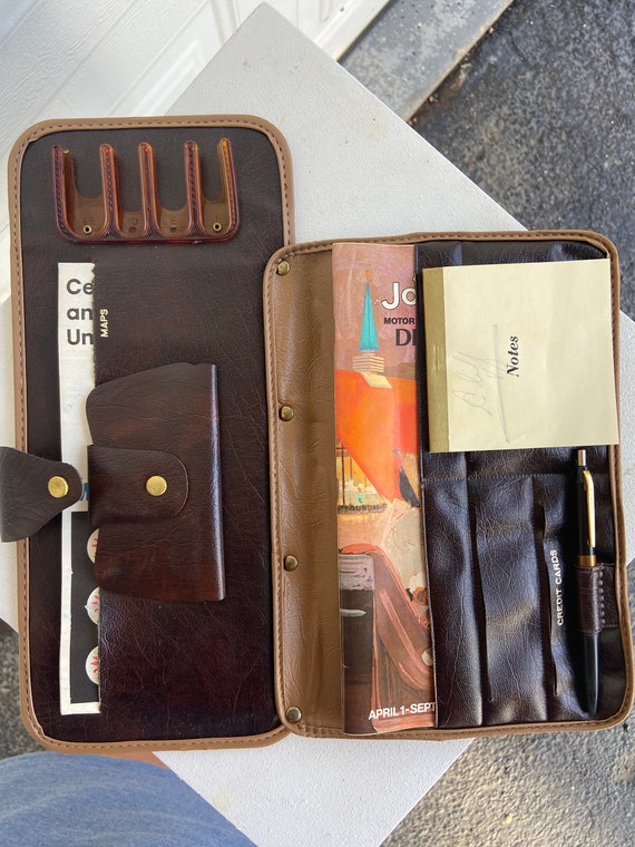 Vintage Leather Sun Visor Travel Wallet - image 2