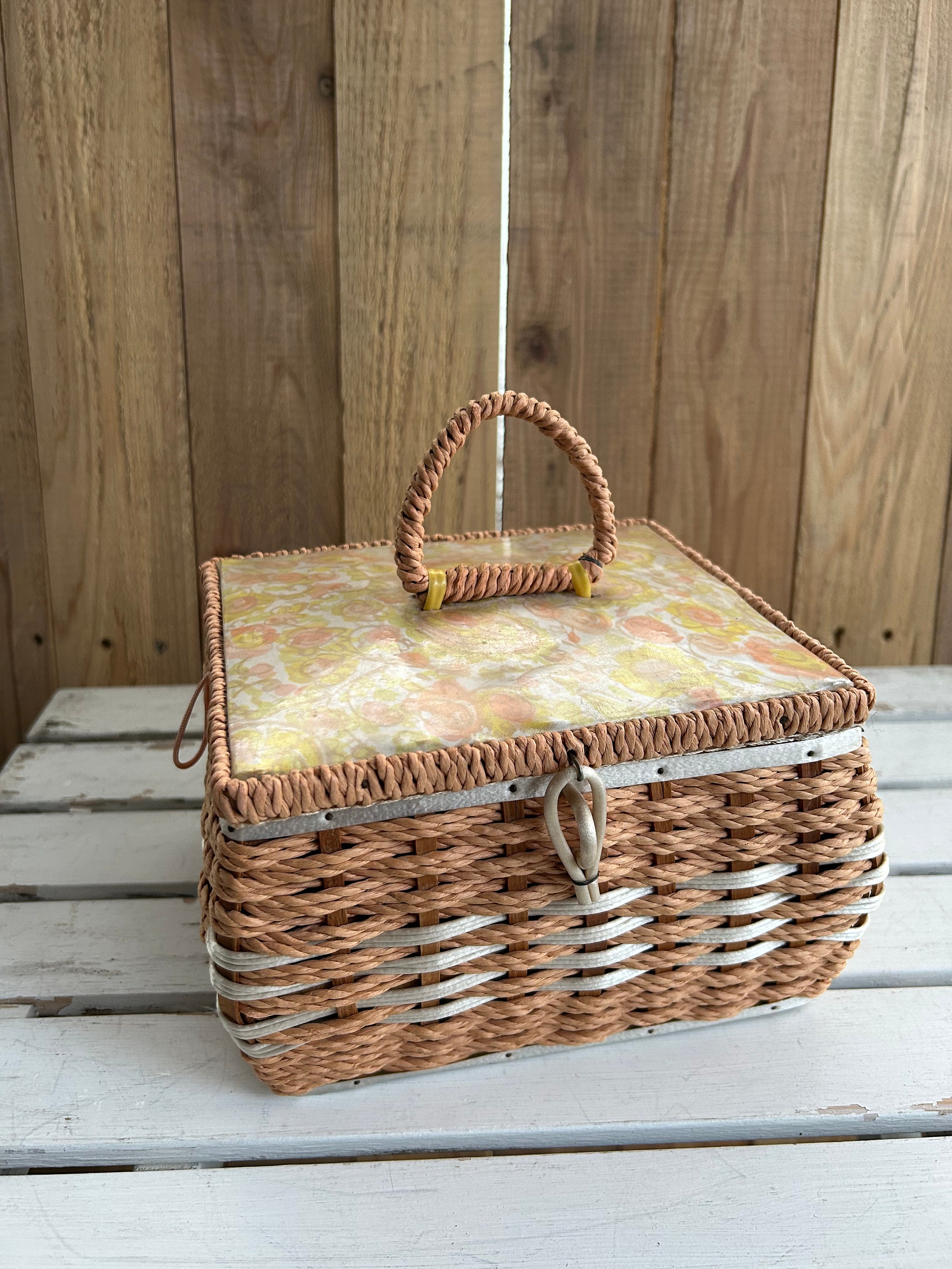 Dritz Large Sewing Basket, Purple Floral