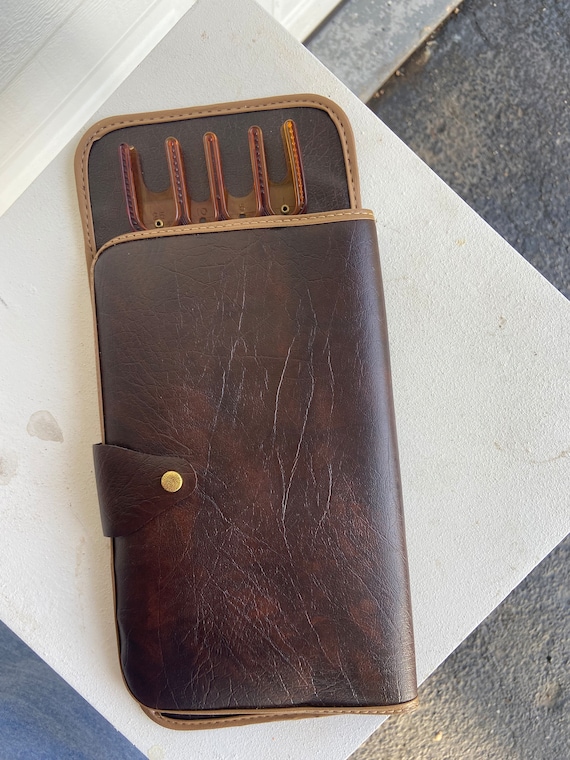 Vintage Leather Sun Visor Travel Wallet