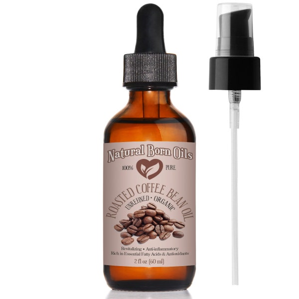 COFFEE BEAN OIL from Roasted Bean, 100% Pure, Unrefined, Cold-pressed Organic, Natural Moisturizer for Skin and Hair