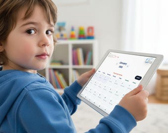 Kids Online-Kalender | Lustiger und interaktiver Kalender für Kinder | Druckbar und Online Nutzung