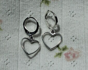 silver heart huggies