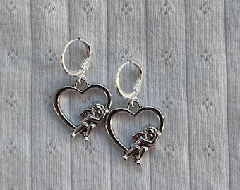 angel heart silver huggies