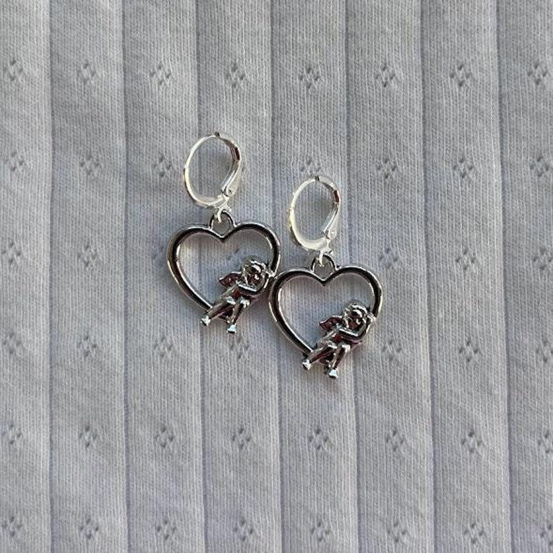 Sterling Silver Heart Huggies