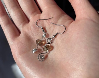 swirl bead dangle earrings