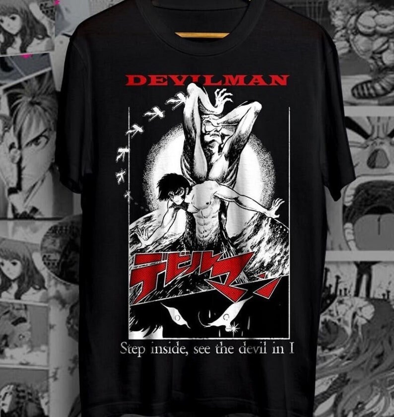 Unisex Devilman Crybaby Anime T-shirt, Akira Fudo, Ryo Asuka Manga