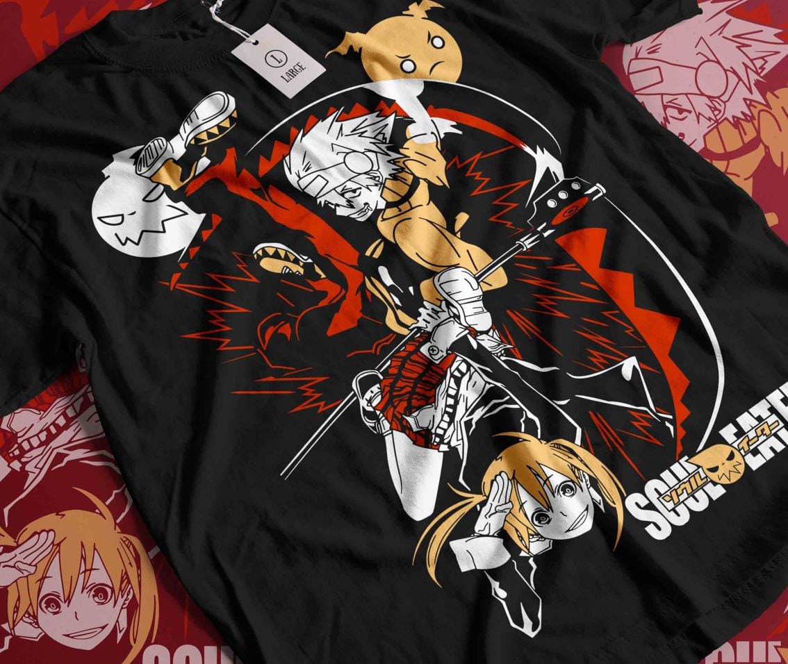 ソウルイーター グラフィックTシャツ 黒 古着 00s ソウルイーター Tシャツ XLサイズ 黒 アニメTシャツ