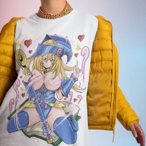 Unisex Waifu Material Anime T-Shirt, Maga Oscura Anime Girl Lewd Shirt