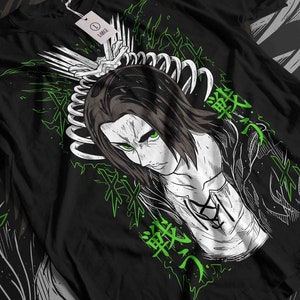 アニメヴィンテージスペシャルユニセックスTシャツ、アニメマンガシャツ、アニメシャツ、黒い剣士、スカルナイト、グラフィックアニメTシャツ、マンガシャツ、日本