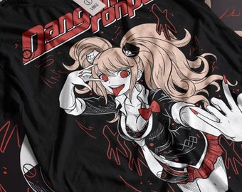 Junko Enoshima, Danganronpa, Anime Tee, Funny Shirt, Girls, Nagito Komaeda Gundam Tanaka Danganronpa Aesthetic Vaporwave Video Game Otaku