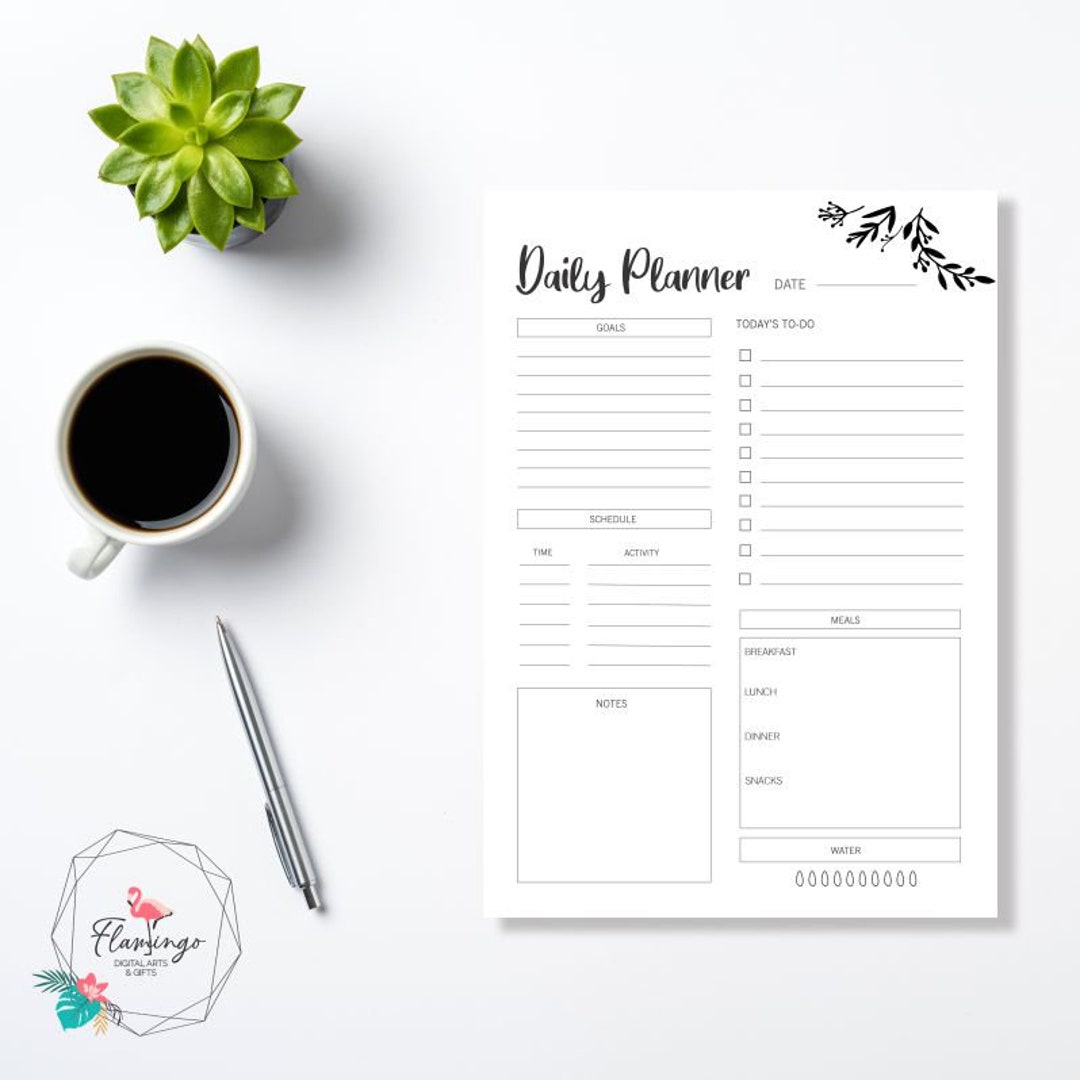 Printable Daily Planner Minimalist A4, A5, Letter, PDF - Etsy
