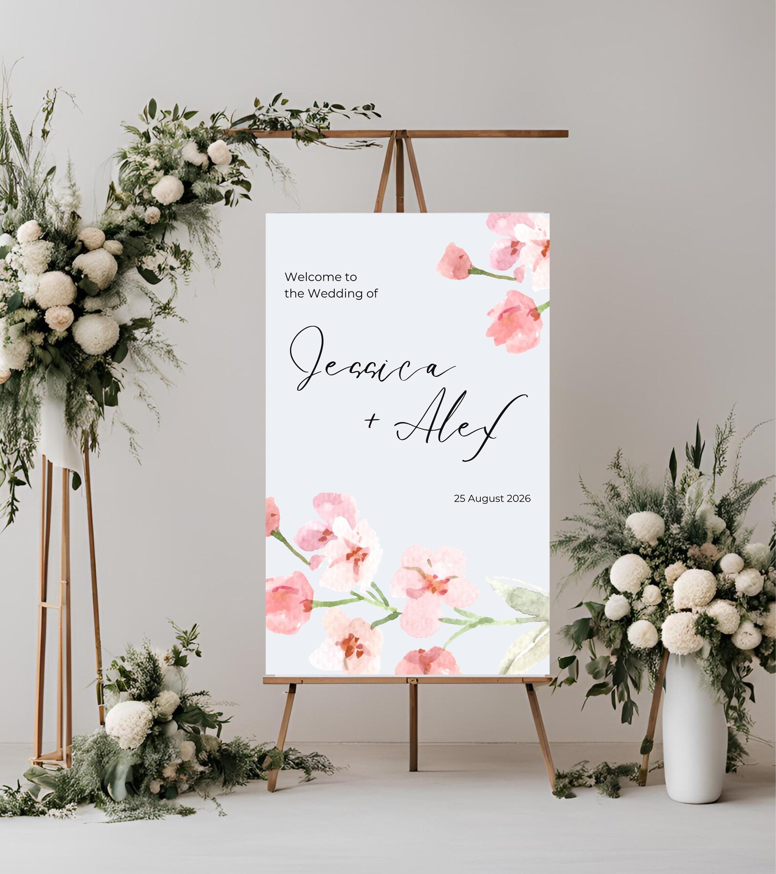 Wedding Sign Template, Floral Digital Download, Wedding — free download
