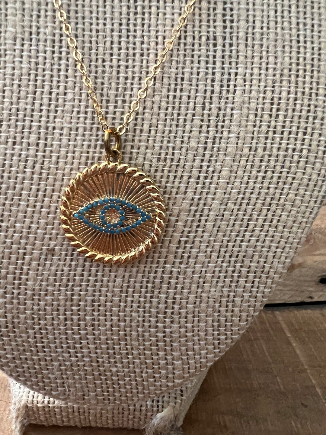 Evil Eye Charm Golden Chain Necklace