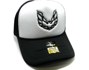 Firebird Mesh Trucker Hat Snapback (White/Black)