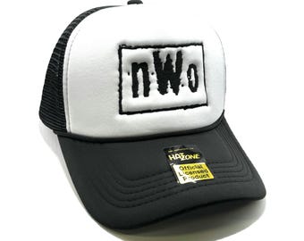 Wrestling NWO Mesh Trucker Hat Snapback (White/Black)