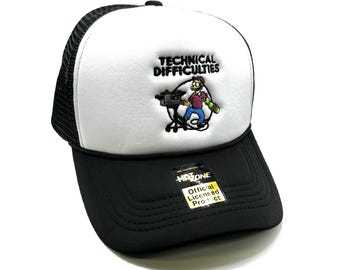 Technical Difficulties Mesh Trucker Hat Snapback (White/Black)