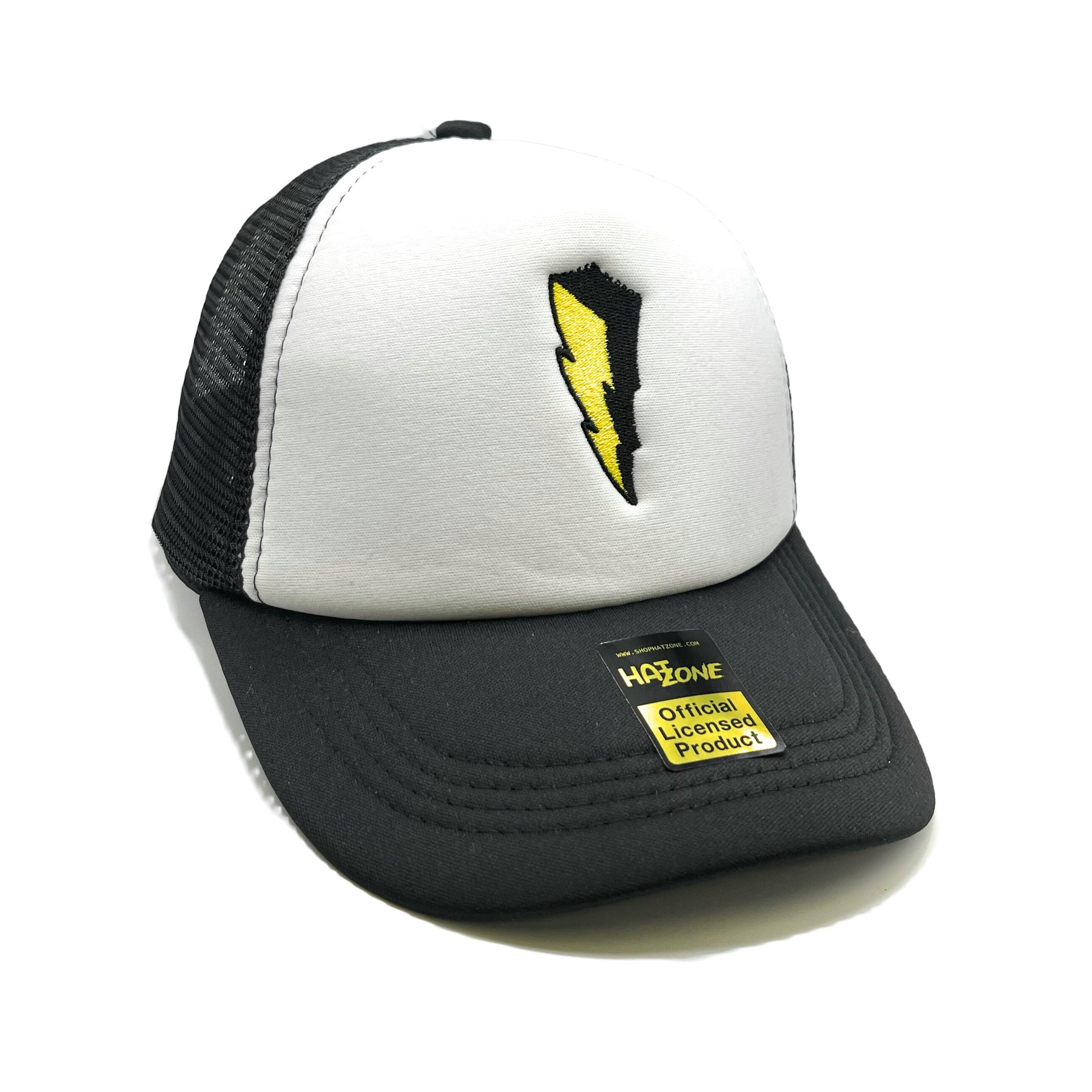 Super Hero Bolt Mesh Trucker Hat Snapback (white/black) - Etsy display picture 1