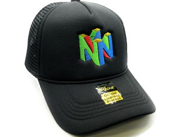 N64 Video Games Mesh Trucker Hat Snapback (Black)