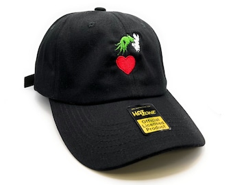 Grinch Heart Dad Hat (Black)