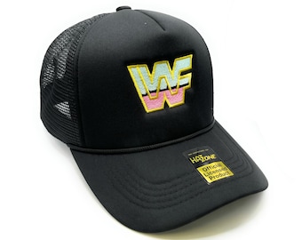 Retro Wrestling Mesh Trucker Hat Snapback (Black)