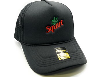 Squirt Soda Mesh Trucker Hat Snapback (Black)