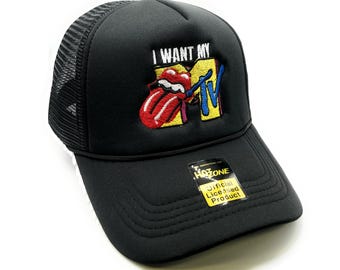 I Want my MTV Mesh Trucker Hat Snapback (Black)