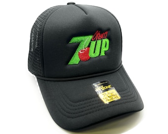 Cherry 7up Mesh Trucker Hat Snapback (Black)