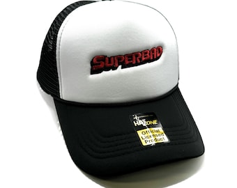 Superbad Mesh Trucker Hat Snapback (White/Black)