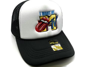 I Want my MTV Mesh Trucker Hat Snapback (White/Black)