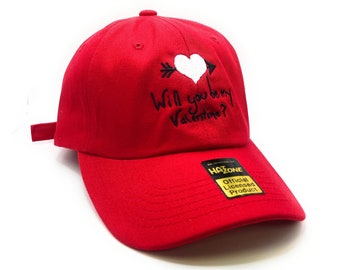 Will You Be My Valentine? Dad Hat (Red)