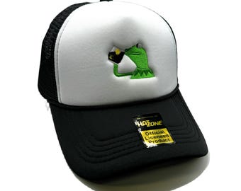 None of my Business Mesh Trucker Hat Snapback (White/Black)