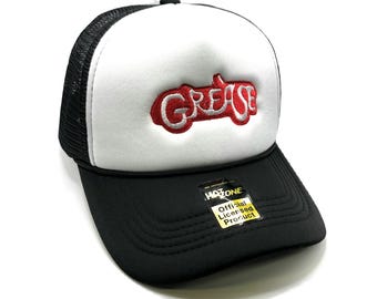 Grease Mesh Trucker Hat Snapback (White/Black)