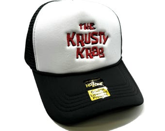 Krusty Krab Mesh Trucker Hat Snapback (White/Black)