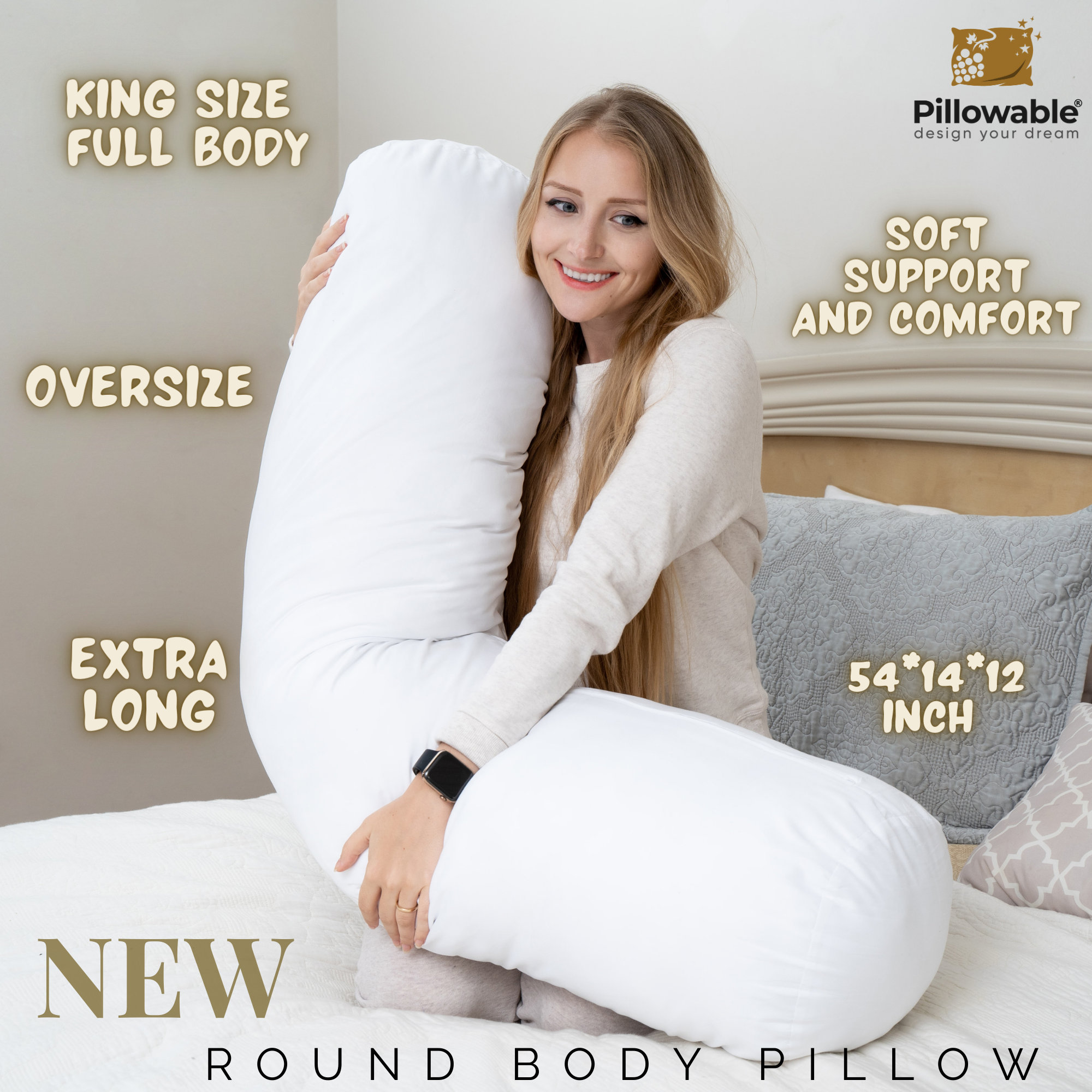 Round Body Pillow Cylinder Body Pillow Oversize Extra Long Etsy