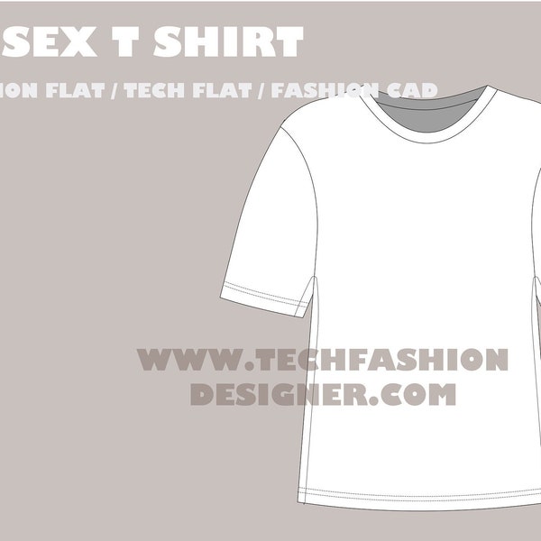 men's short sleeve blank t shirt mock up | streetwear T-shirt flat | fashion illustration | Template for Design and Tech Packs
